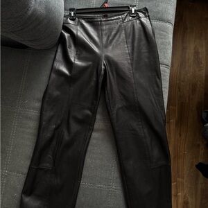 Danier women Black Leather Pants